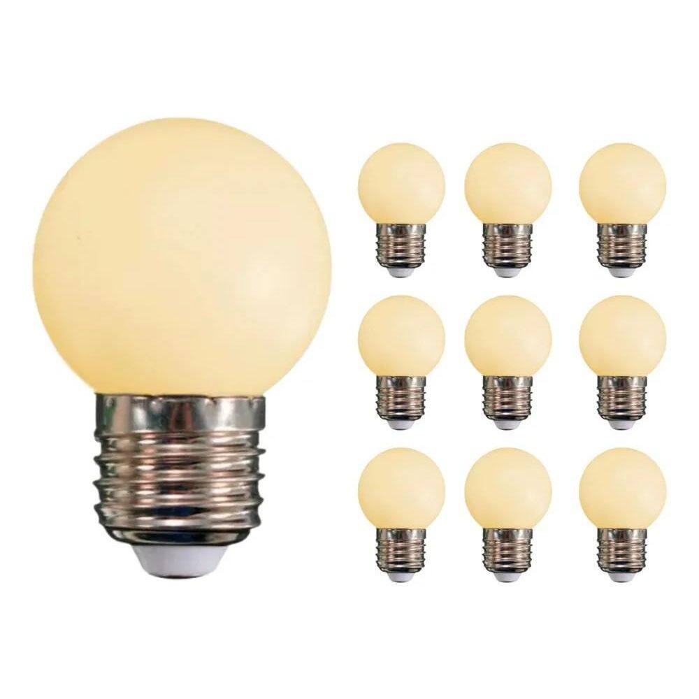 2X Kit 10 Lâmpada Bolinha Led 3W 3000K Bivolt Branco Quente
