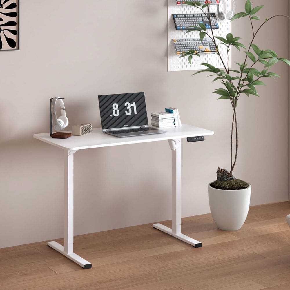 Mesa com Regulagem de Altura Elétrica 120x60cm Flexispot Branco