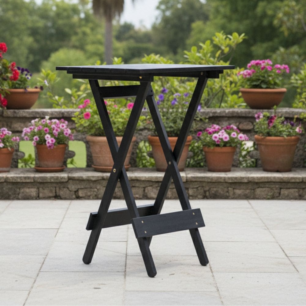 Mesa para Jardim e Varanda Bistrô Dobrável Preto