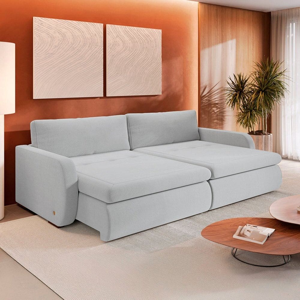 Sofá Retrátil e Reclinável 4 Lugares 220cm Sunset Gelo
