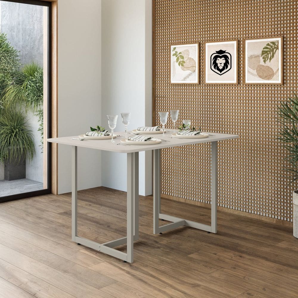 Mesa para Sala de Jantar 118x78cm Belle Champagne / Off White