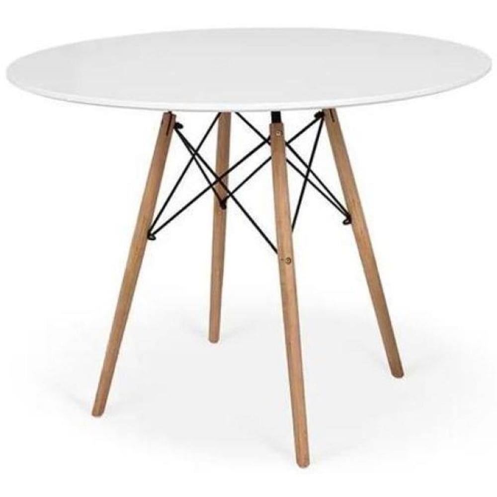Mesa De Jantar Redonda Eames Eiffel - Wood - Tampo De Mdf -