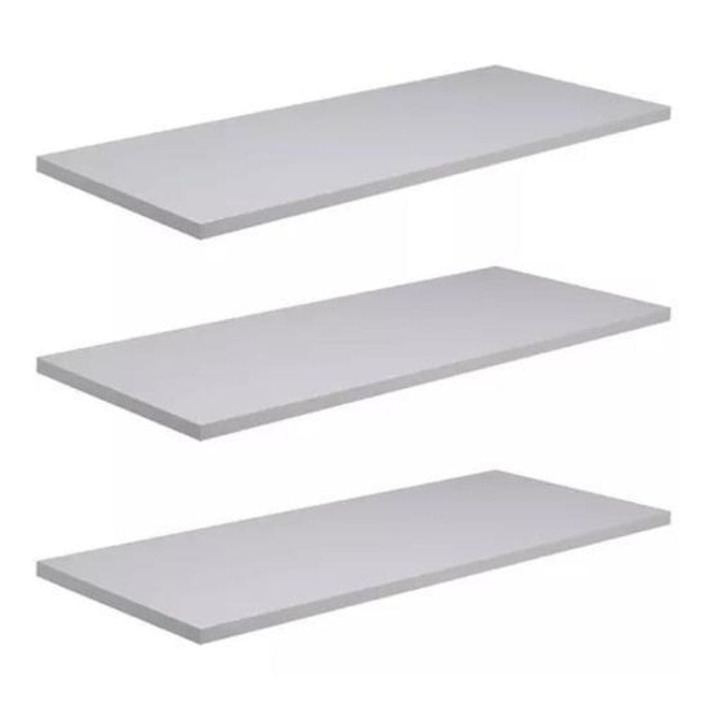 Kit 3 Prateleiras Branca Bancada Sala 100X30 Decorativa