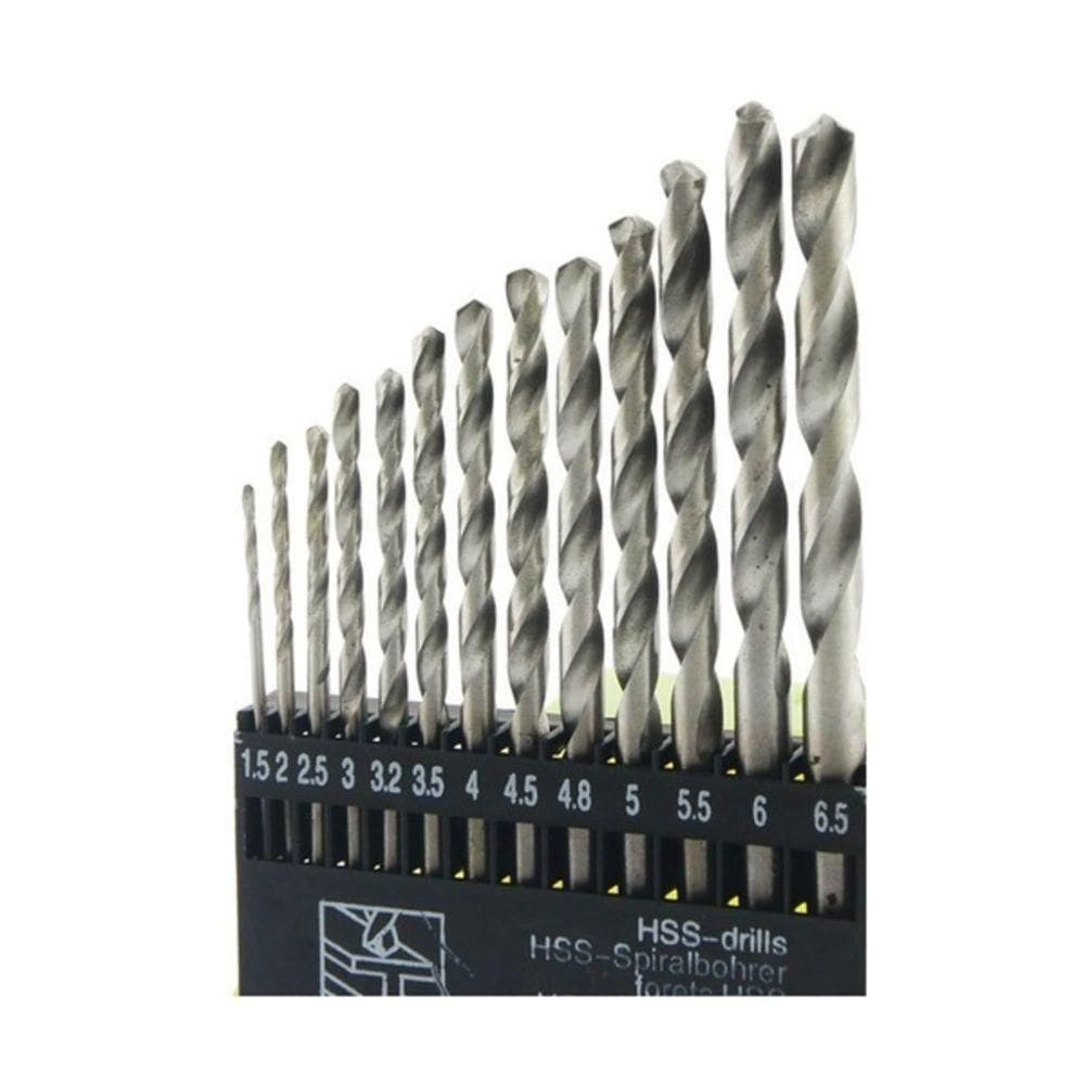 Kit Brocas Aco Rapido Broca Metal E Madeira 13 Peças