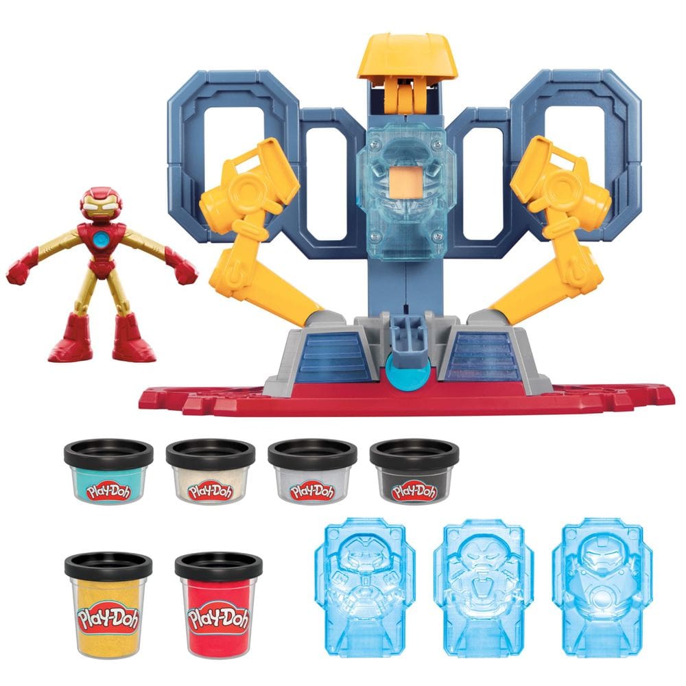 Playset Play-Doh Marvel Iron Man Armor Maker Lab com luzes