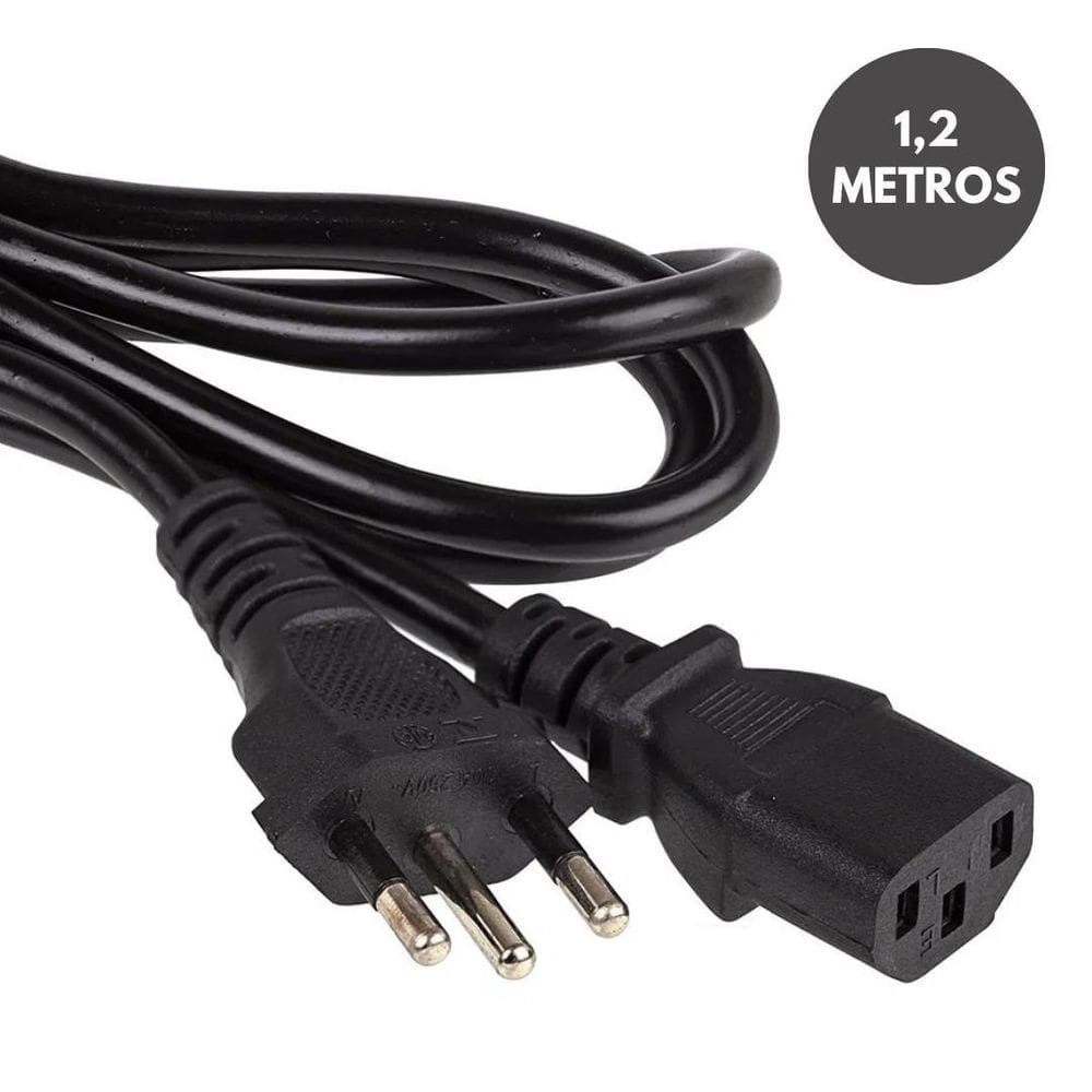 Cabo De Alimentação Tripolar 1,2M Pc Fontes Monitores