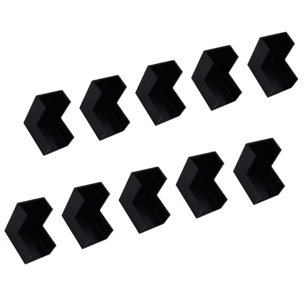 Kit 10 Conexão Curva Cotovelo Externo Preto Canaleta 20X10Mm