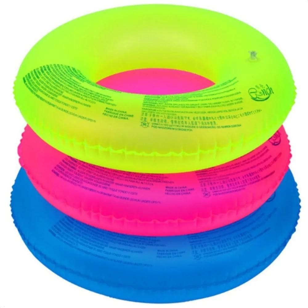 2X Boia Redonda Neon Inflável 76 Cm Piscina Praia Verão Moda