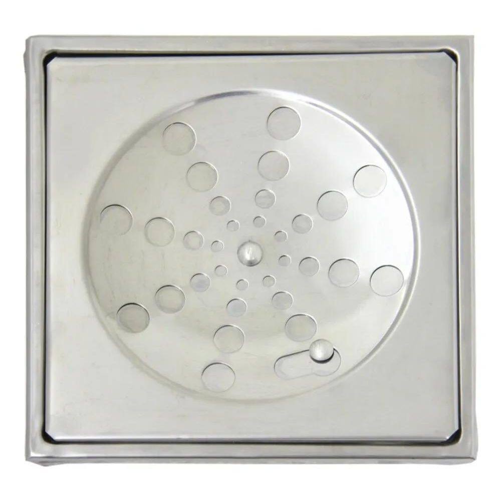 2X Grelha Ralo Quadrado 15X15 + Porta Grelha Caixilho Inox