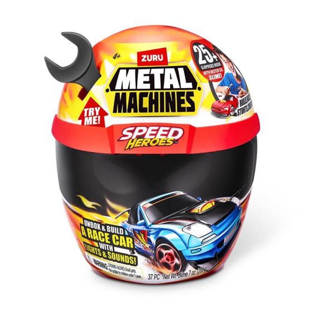 Capacete Surpresa Metal Machines Speed Hero 20 peças, Preto - Candide 8718