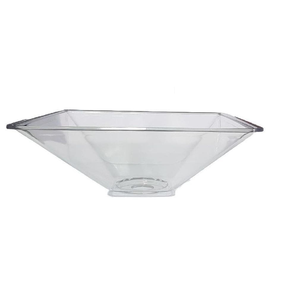 Cuba Plástica Transparente Quadrada De Sobrepor Apoio