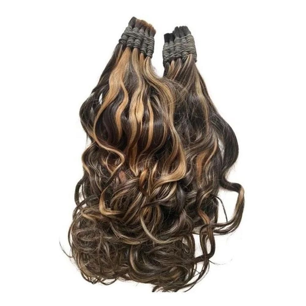 Cabelo Humano Morena Iluminada P/Mega-Hair 65Cm/50 Gramas.