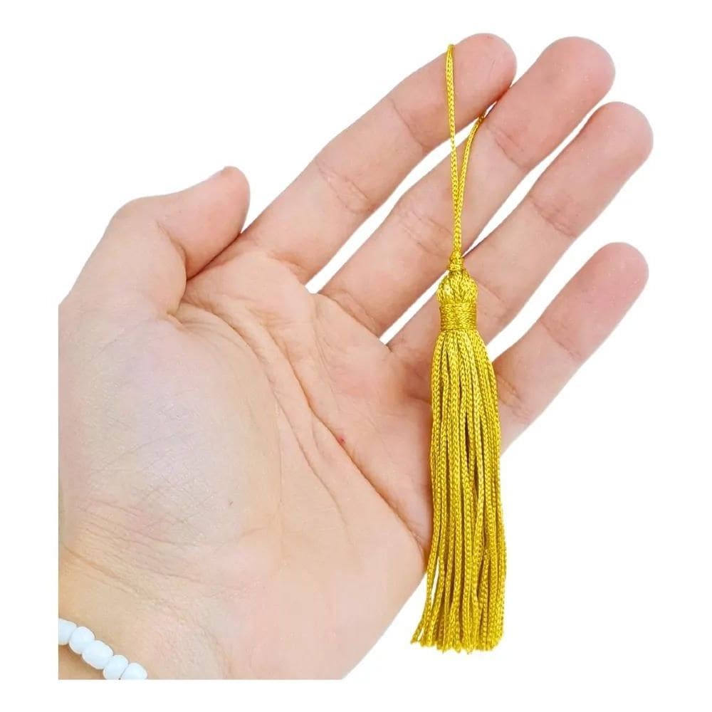 2X Pingente De Seda Tassel - Franja - Dourado - C/50 Nybc