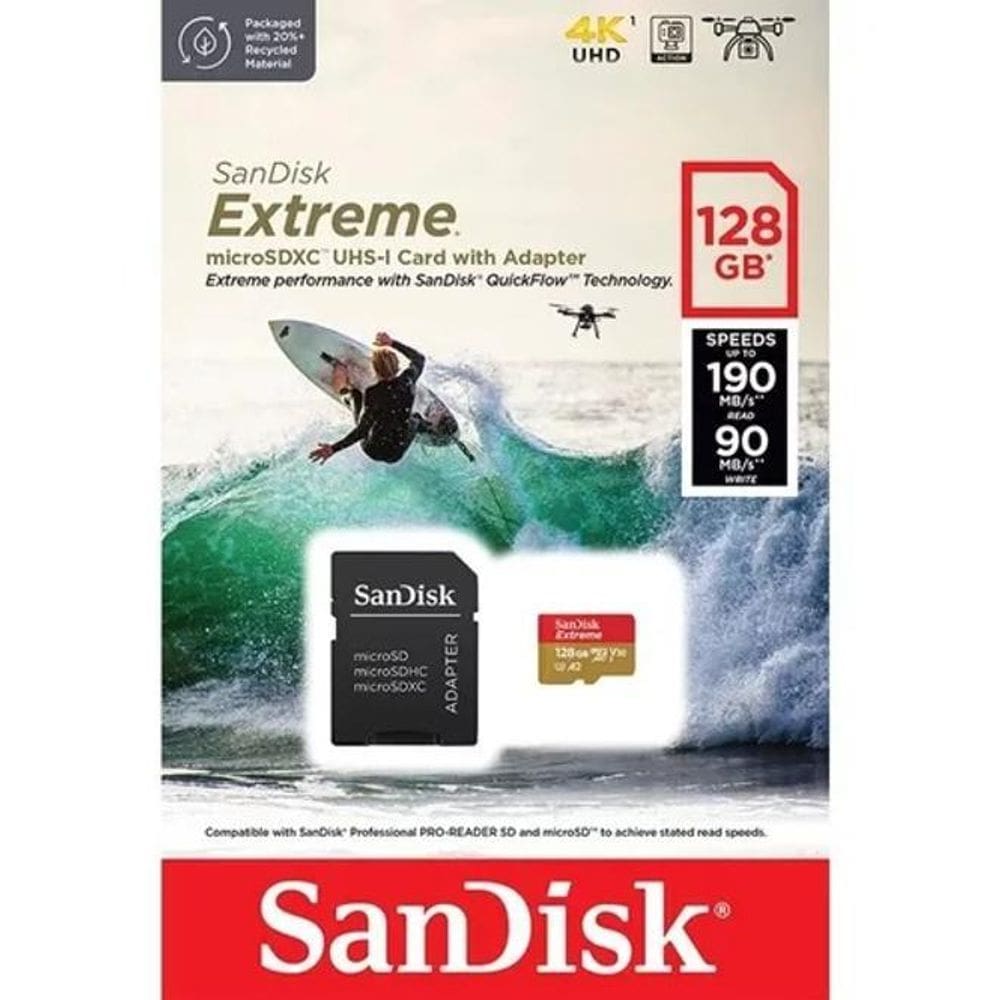 Micro Sd 128Gb C10 Extreme 190Mb/S Sandisk 4K