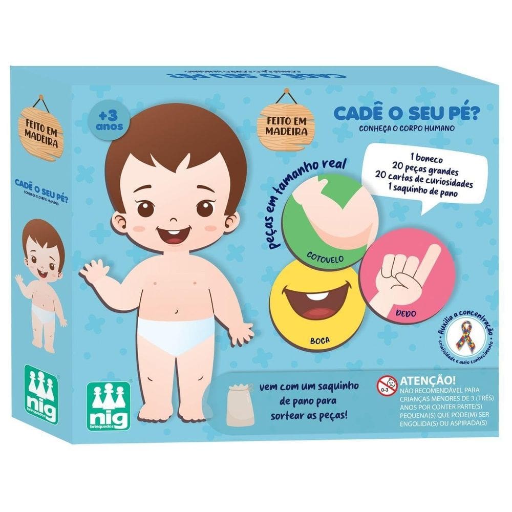 Jogo Pedagógico Cadê O Seu Pé 0583 - Nig Brinquedos