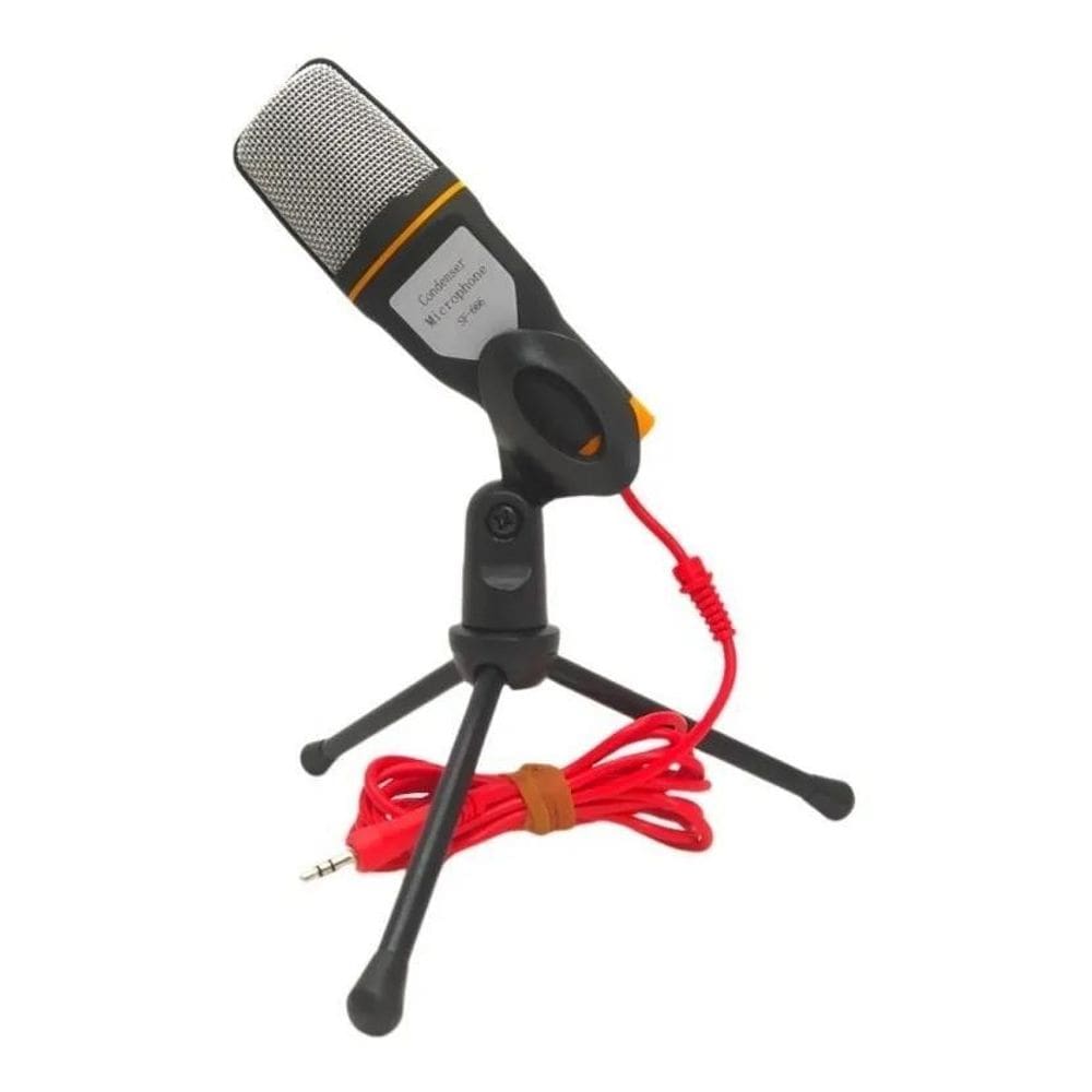 2X Microfone Condensador Sf 666 Com Tripé E Cabo 2M