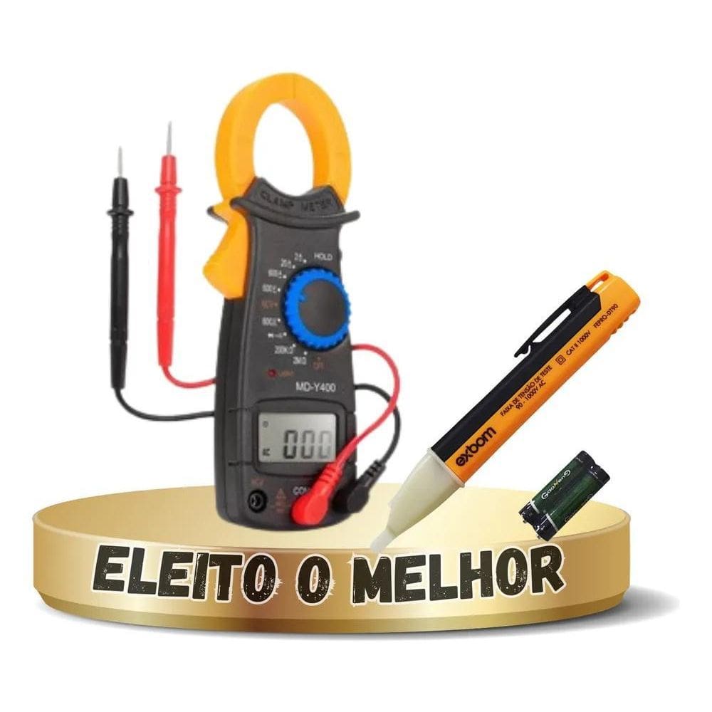 Kit Alicate Amperímetro Digital + Caneta Detectora De Tensão