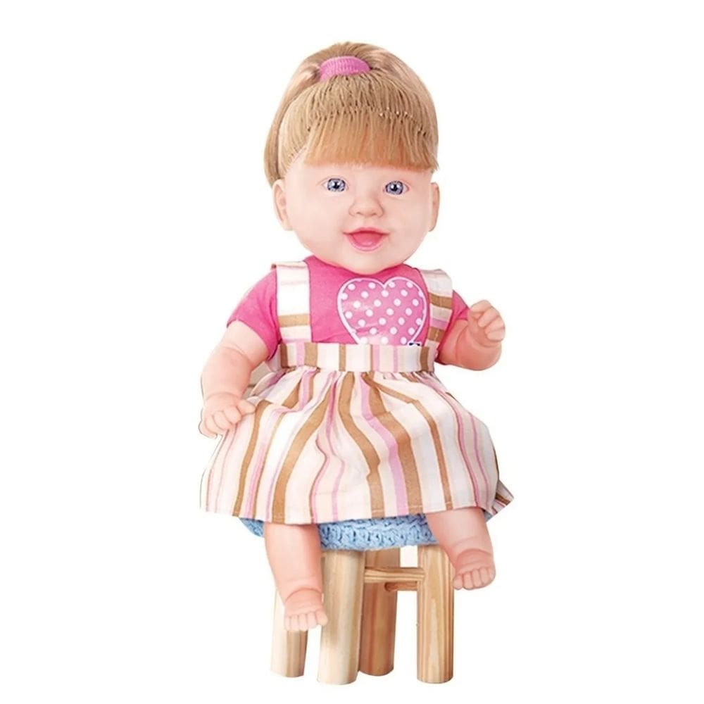 Boneca Bebê Loira Brincando Com Frases 44cm Brinquedo Menina