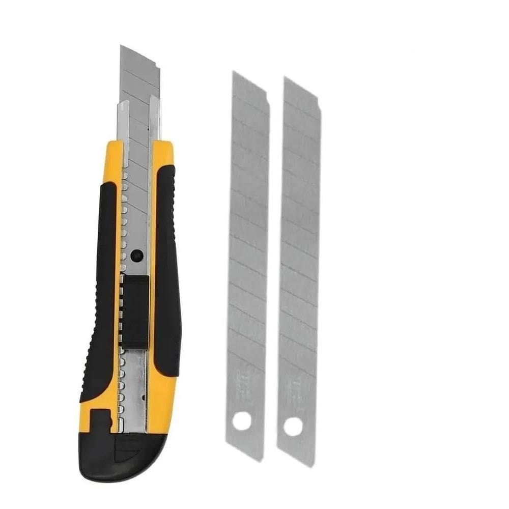 Estilete Profissional Emborrachado Com Trava 18Mm