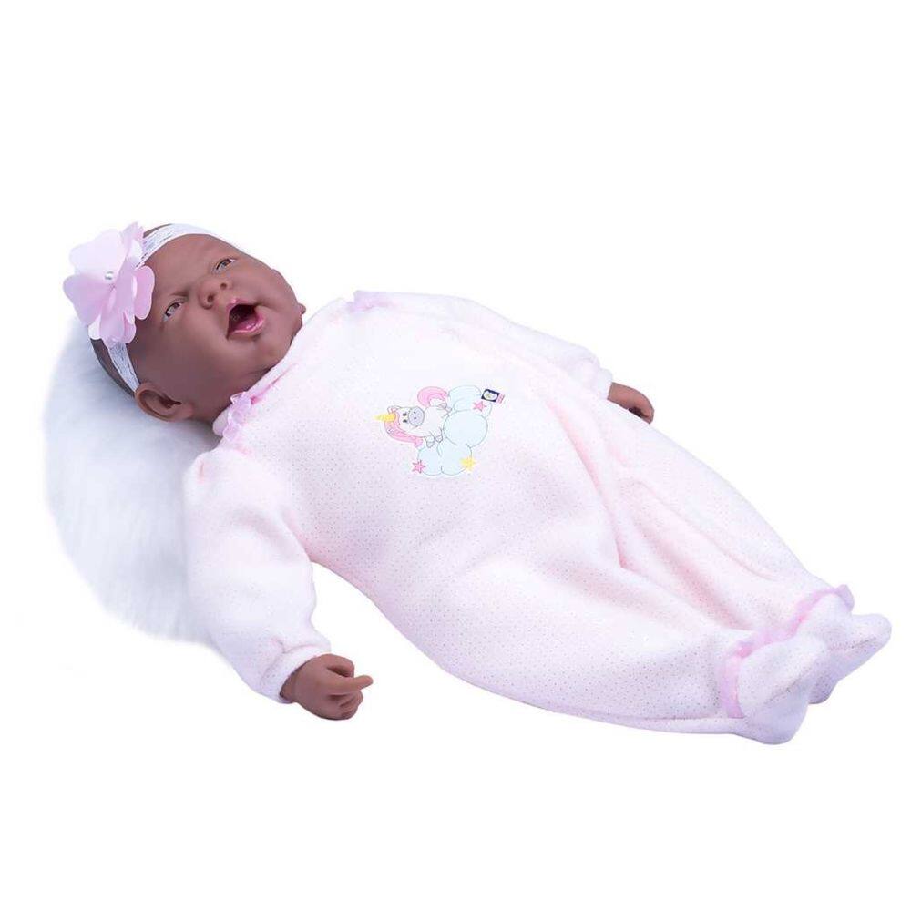Boneca Ninos Reborn Negra Com Boca Aberta Sons De Bebê