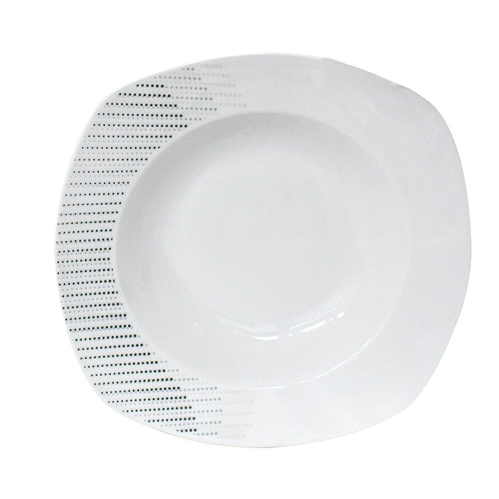 Prato Fundo de Porcelana Brilho de Diamante 21,5cm 1 peça