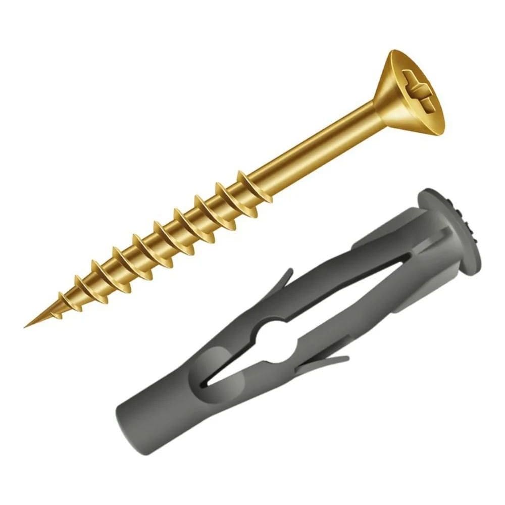2X Bucha 8Mm Para Tijolo Bloco Parede Oca Com Parafuso 100 P