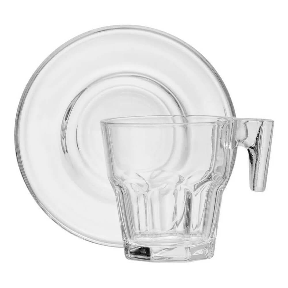 Xícaras com Pires Pavilion em Vidro 70ml - Haus Concept