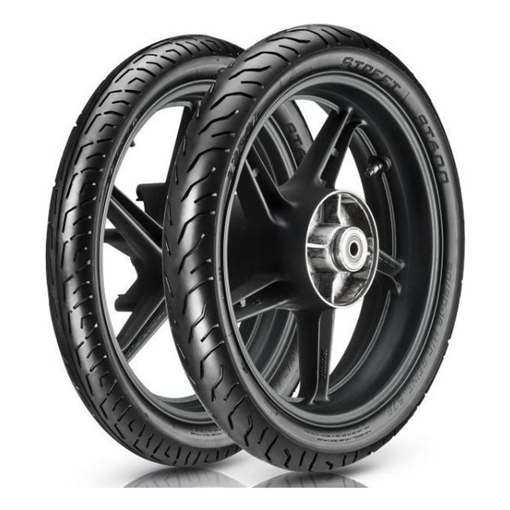 Par Pneu Moto Vipal 80/100-18 + 90/90-18 St600 Titan Fan Ybr Dianteiro + Traseiro
