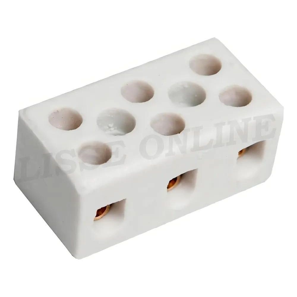 2X Conector Porcelana 16Mm Tripolar Para Chuveiro - Foxlux