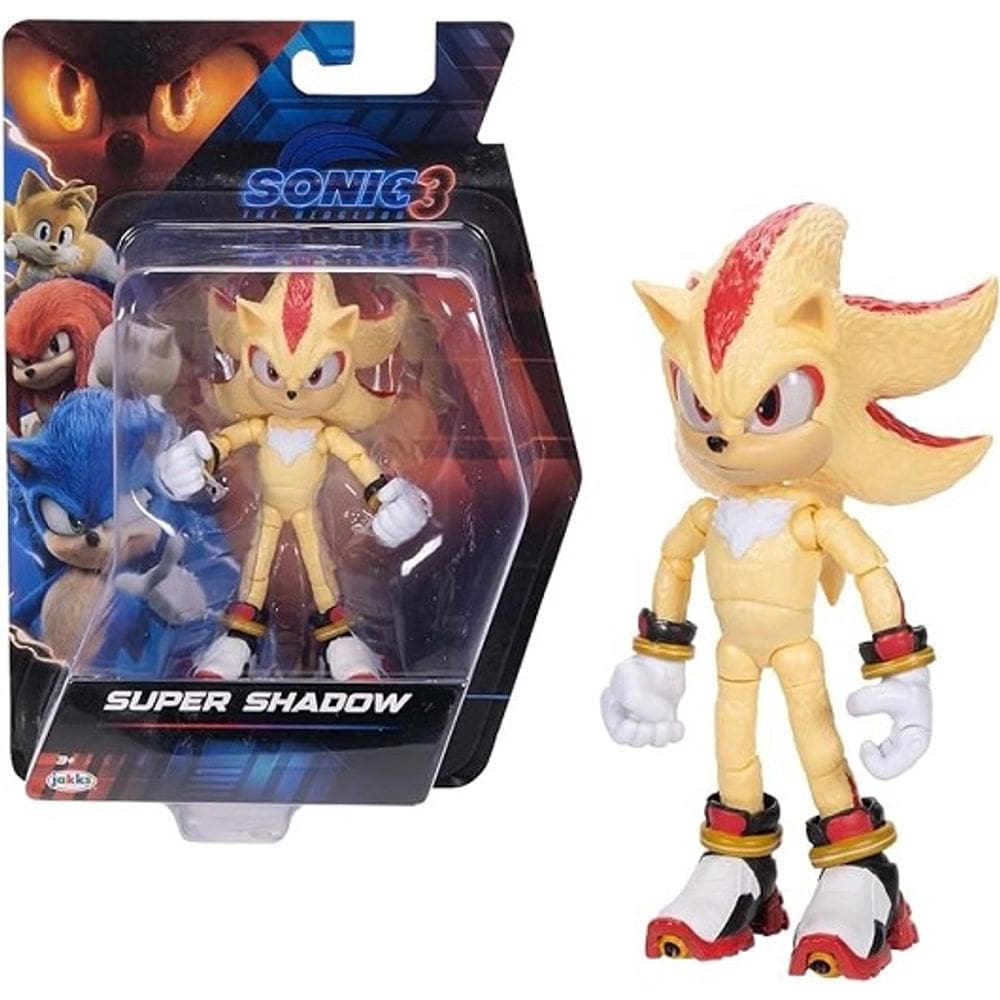Sonic The Hedgehog Filme 3 - Boneco 22 Articulaçoes Super Shadow 13 cm – Sunny