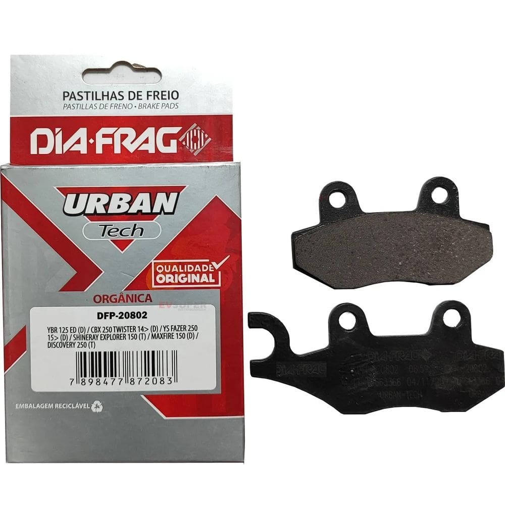 PASTILHA ORGANICA YBR FAZER RIVA 150 CB300 CB250 TWISTER Ninja 250R Ninja 300 Max 150 Discover 250 DIAFRAG