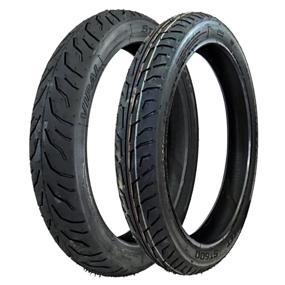 Par Pneu ST600 Cg Titan 150 160 100/90-18 + 80/100-18 vipal SEM CAMARA YBR 125 Fazer 150 Cbx200 Gsr 150i Riva 150