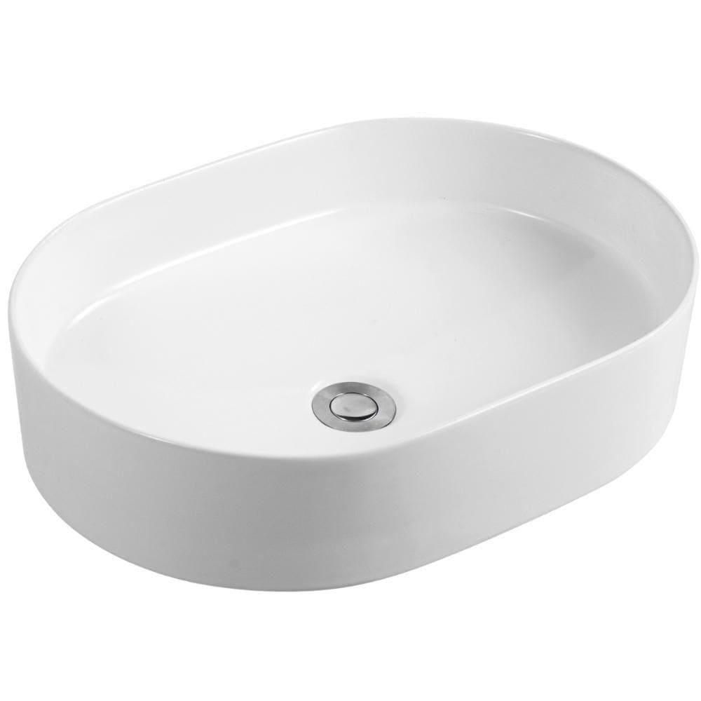 Cuba Pia De Apoio Oval Para Banheiro/lavabo 50x37 Capri Zagonel Louças - Sem Deck - Branco
