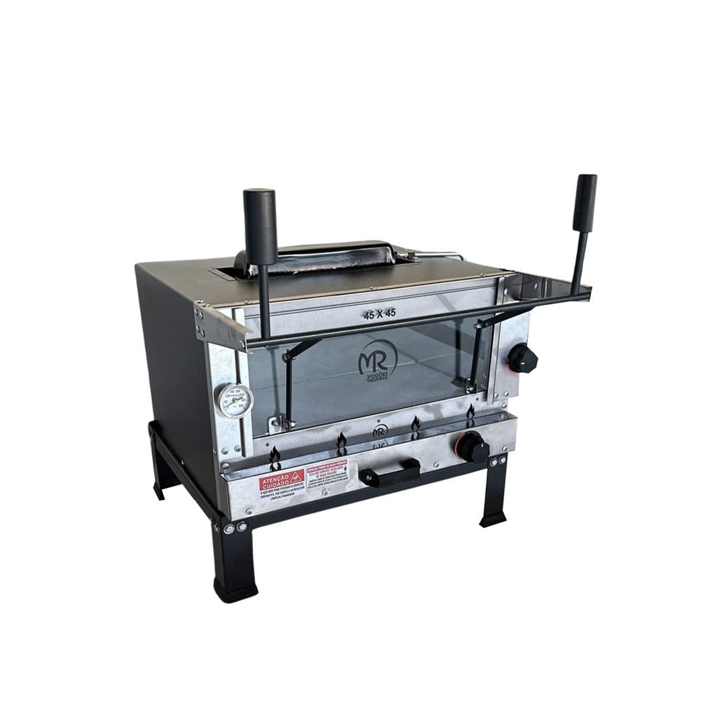 Forno Pizza Grill 45x45 Com Infravermelho, Refratário E Termômetro