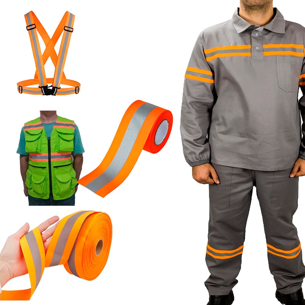 FITA FRISO REFLETIVA LARANJA 50MM - 10 mts