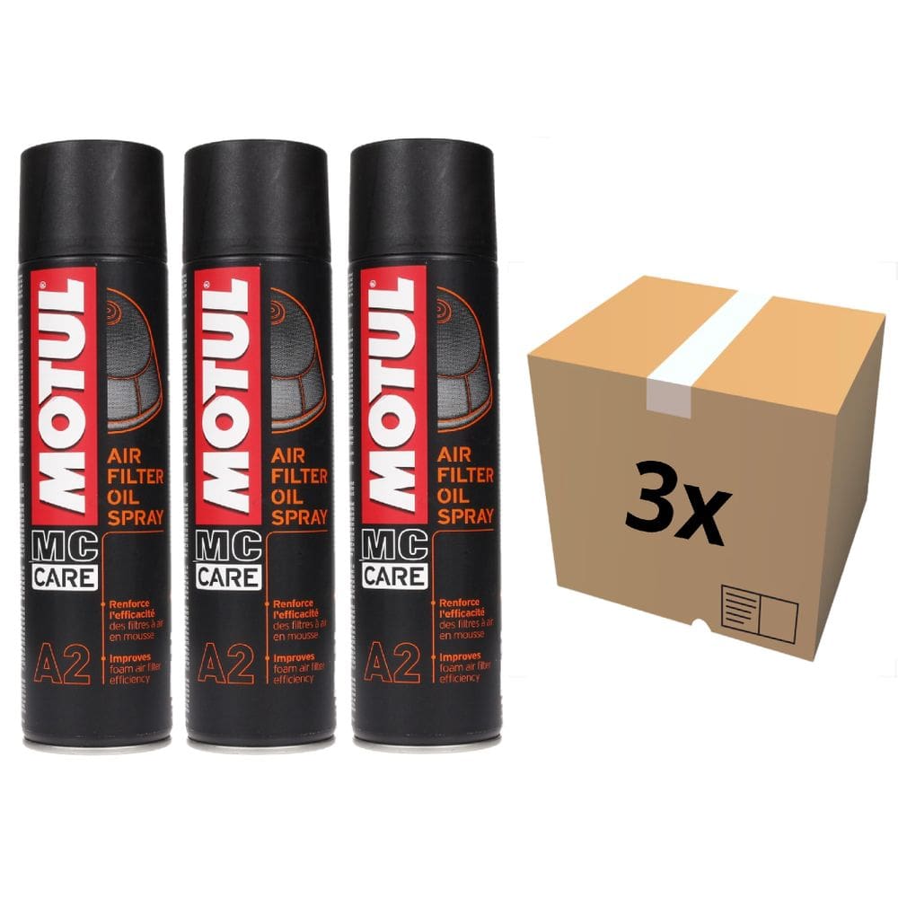 Kit 3 Lubrificantes Filtro De Ar Moto Motul A2 Air Filter Oil Spray 400Ml