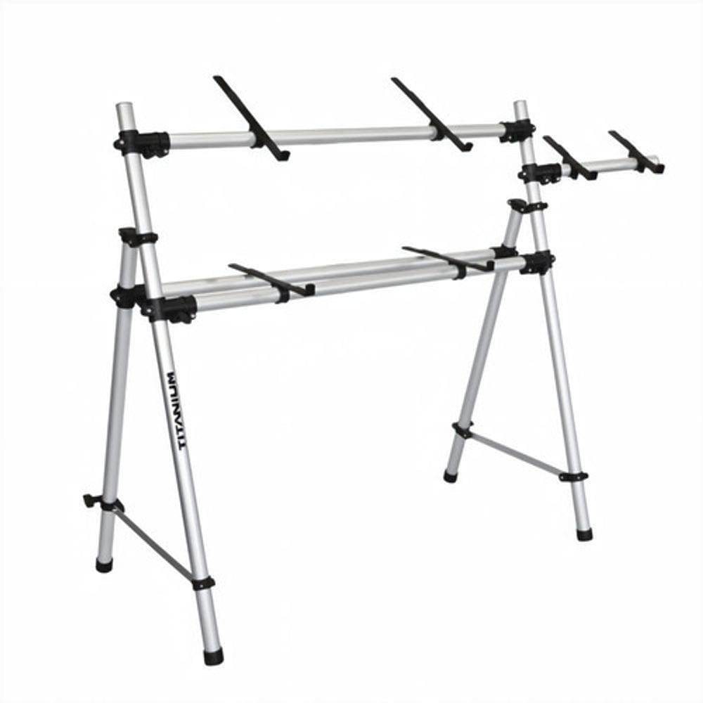 Rack Suporte P/ 2 Teclados 7 Oitavas 88 Teclas com 1,50 de largura + Suporte lateral para Mesa de Som ou Notebook