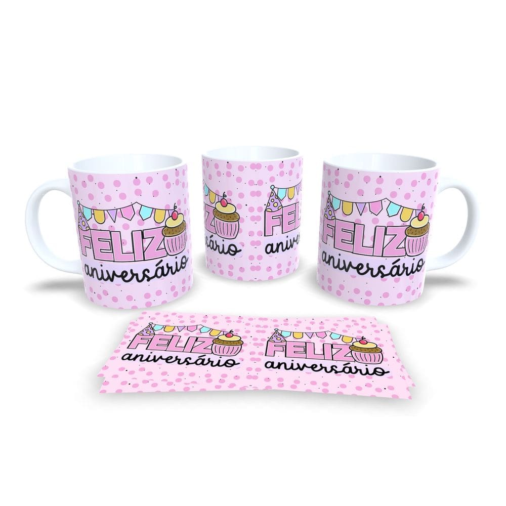 Caneca de Porcelana Flork Aniversário – Presente Divertido e Criativo