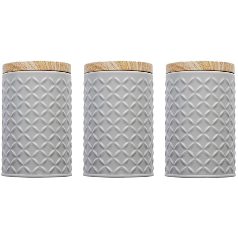 Kit 3 Pote Para Casa Lata Decorativa Organizador De Cozinha