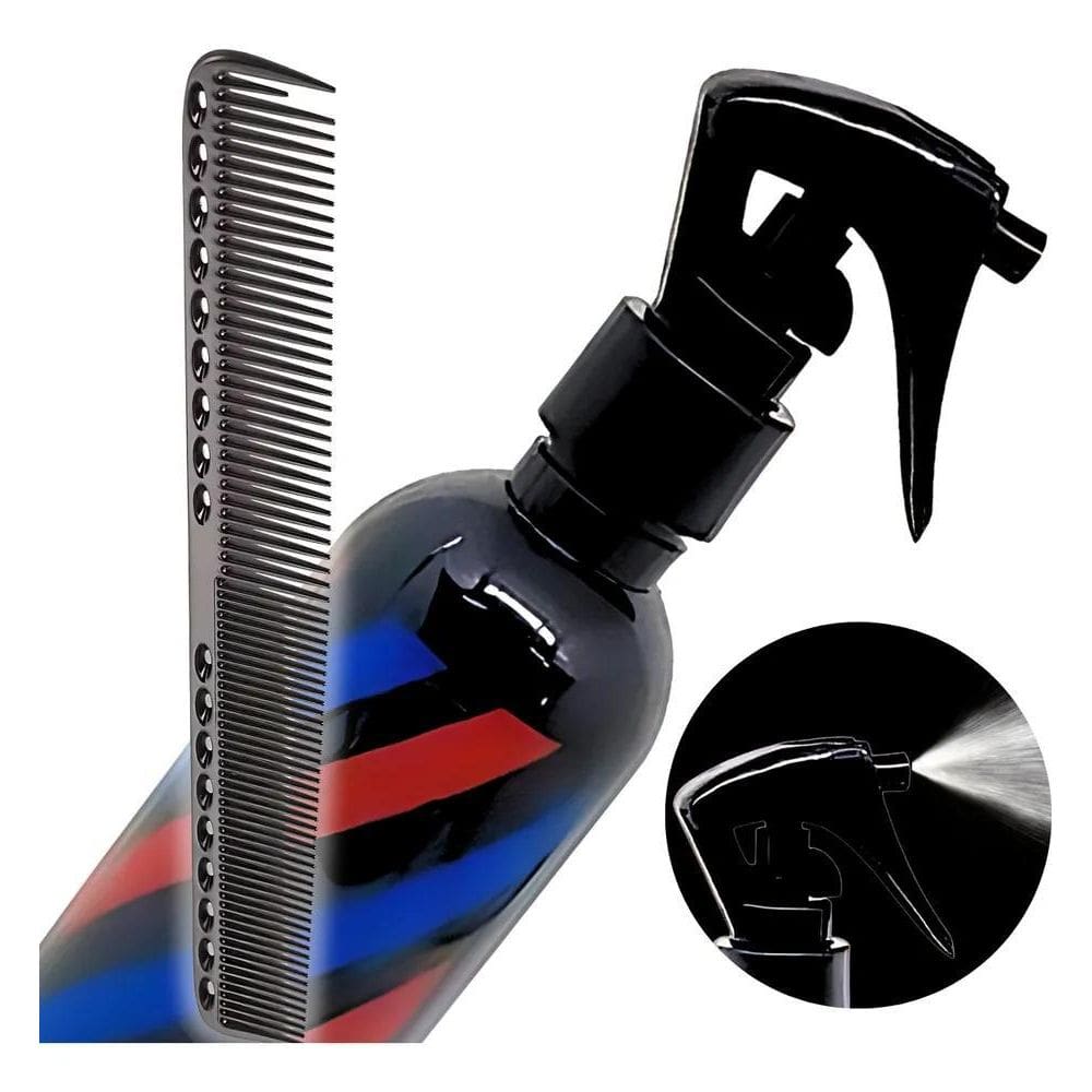 Borrifador Barbeiro Névoa Profissional 200Ml + Pente Carbono
