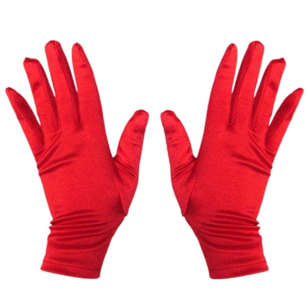 Luva Festa Fantasia Curta Casamento Debutante Preta Vermelha