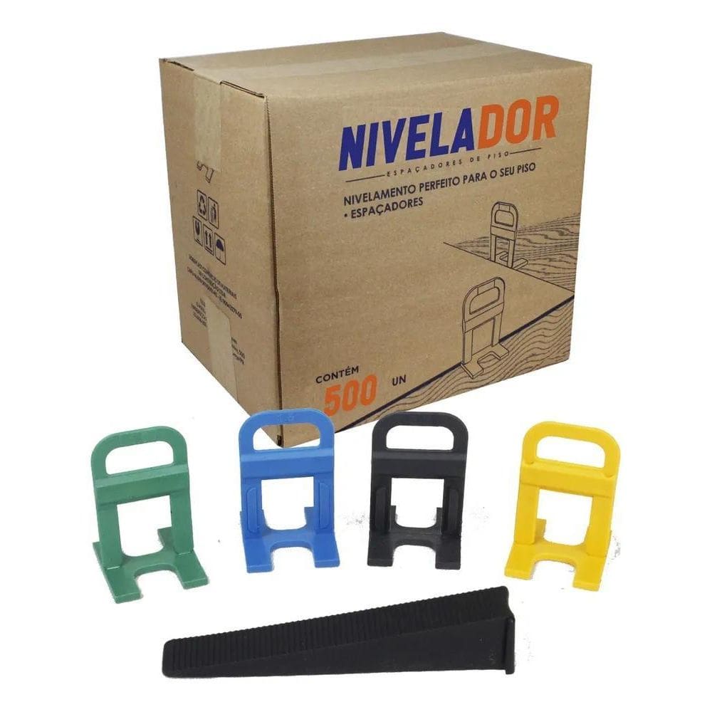 2X 500 Nivelador Piso Porcelanato Cerâmica + 50 Cunhas 1,5Mm