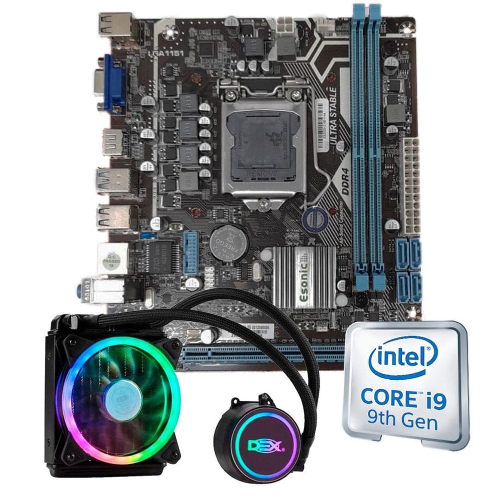 Kit Upgrade Intel I9-9900K Placa Mãe H310 Com Water Cooler