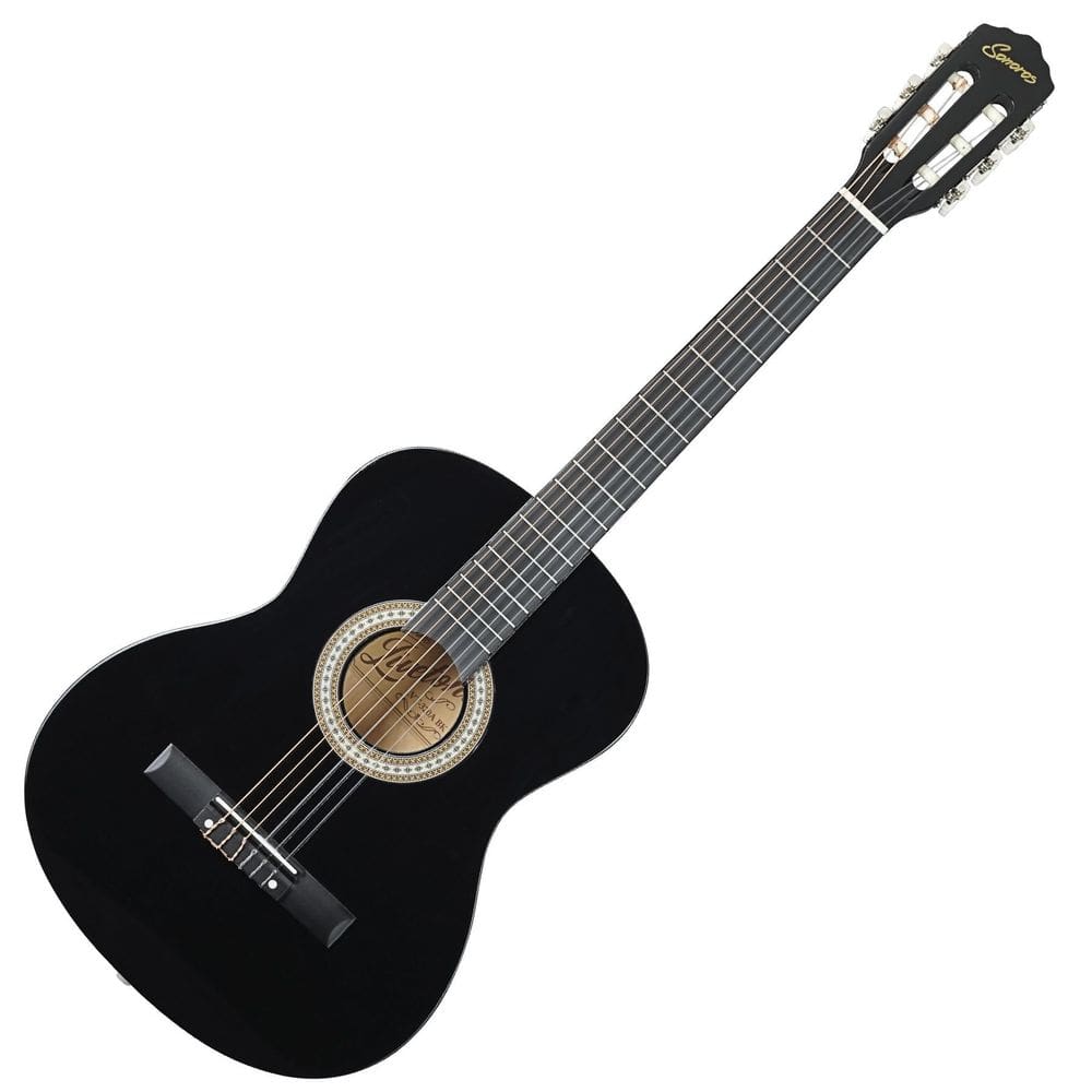 Violão Acústico 6 Cordas De Nylon Clássico Preto 19 Trastes