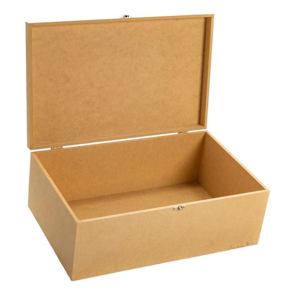 2X Caixa C/Fecho 30X20X10 Em Mdf Cru