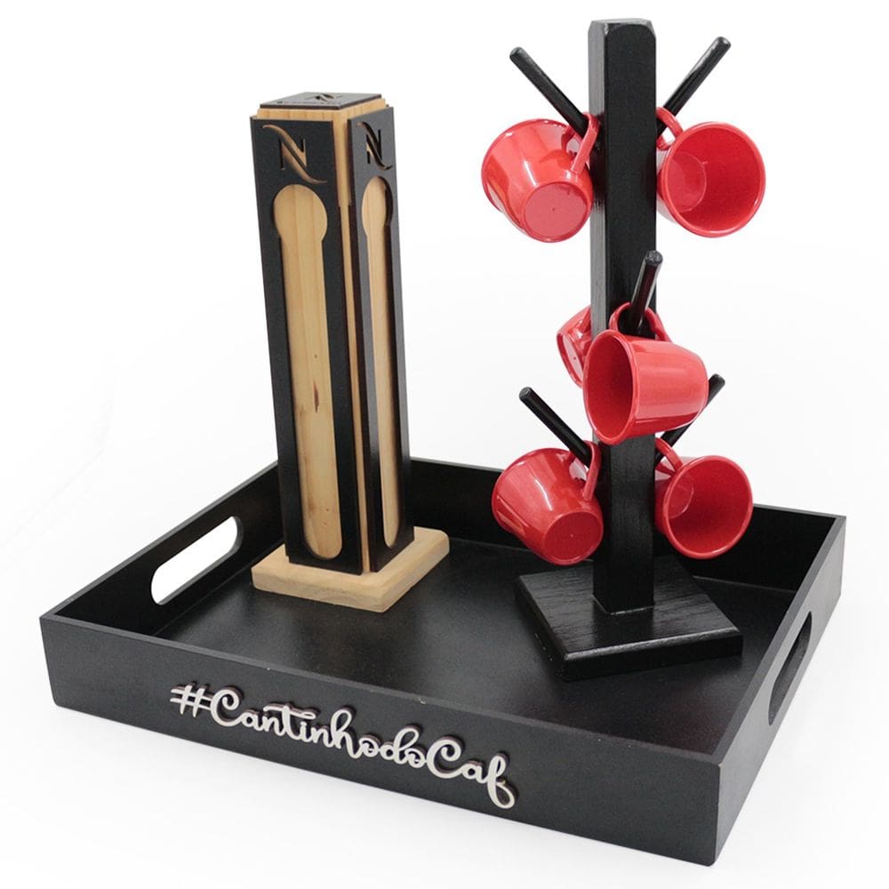 Kit 6 Xicara Porta Capsulas Nespresso Bandeja Acrílico Cores