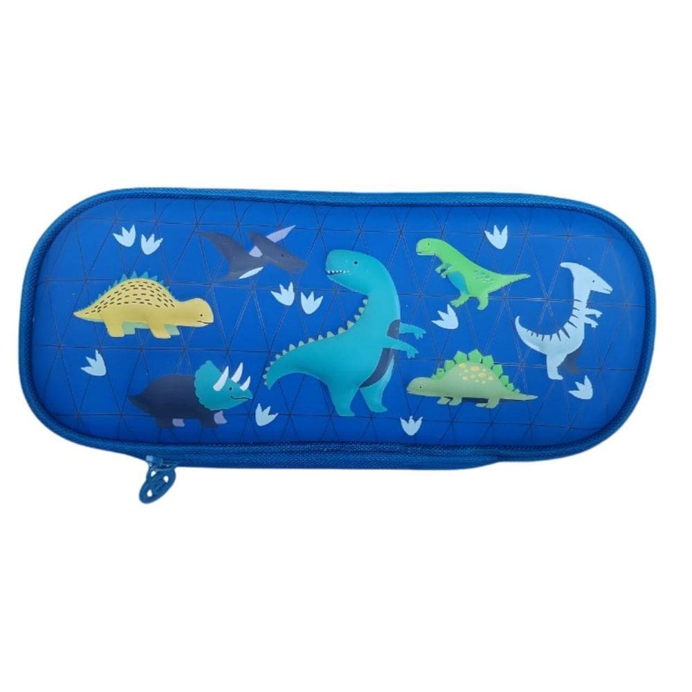 Estojo Duplo Escolar Dinossauro 3D Clio Azul Ref.Cg24693