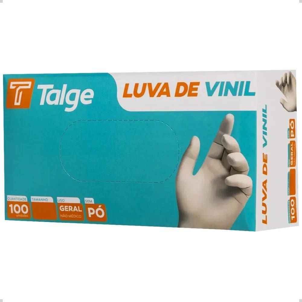 2X Luvas Descartáveis Talge Cor Transparente Tamanho M De Vi