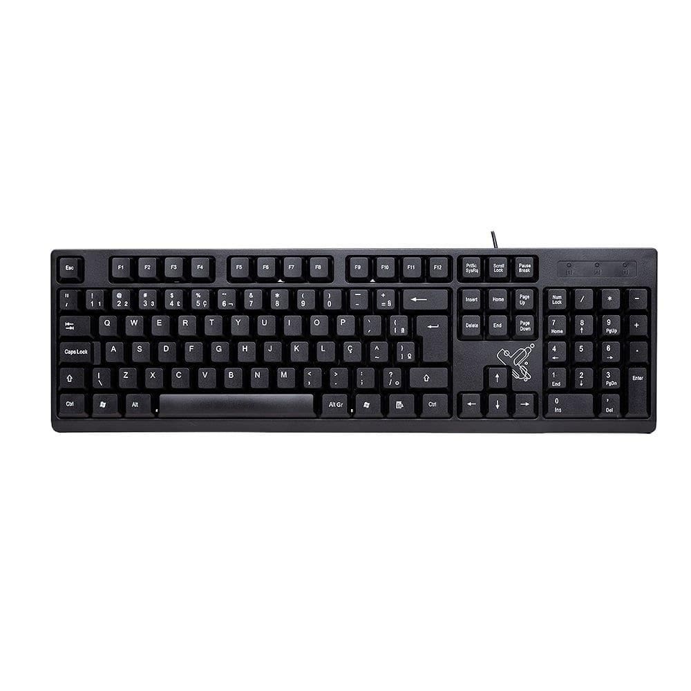 Teclado com Fio Maxprint Universitário | USB 2.0, Padrão ABNT-2, Preto
