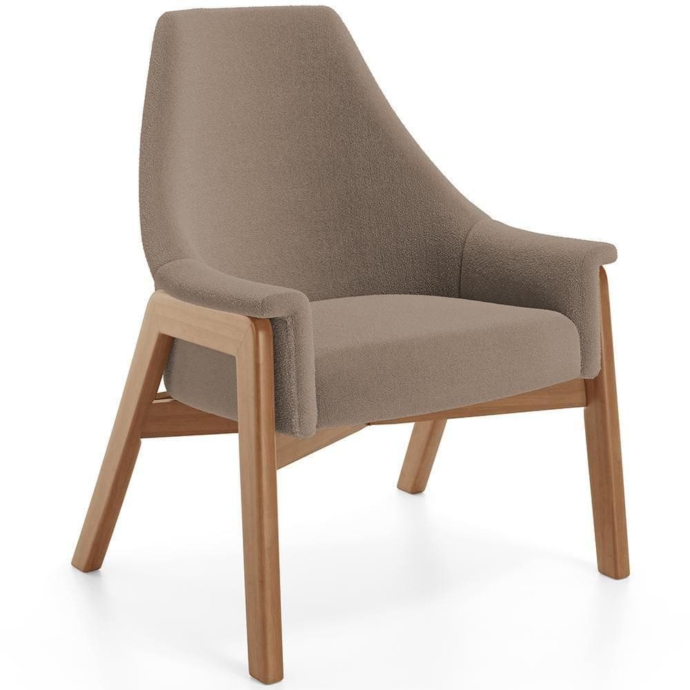 Poltrona Decorativa Sakura L02 Bouclê Bege - Lyam Decor